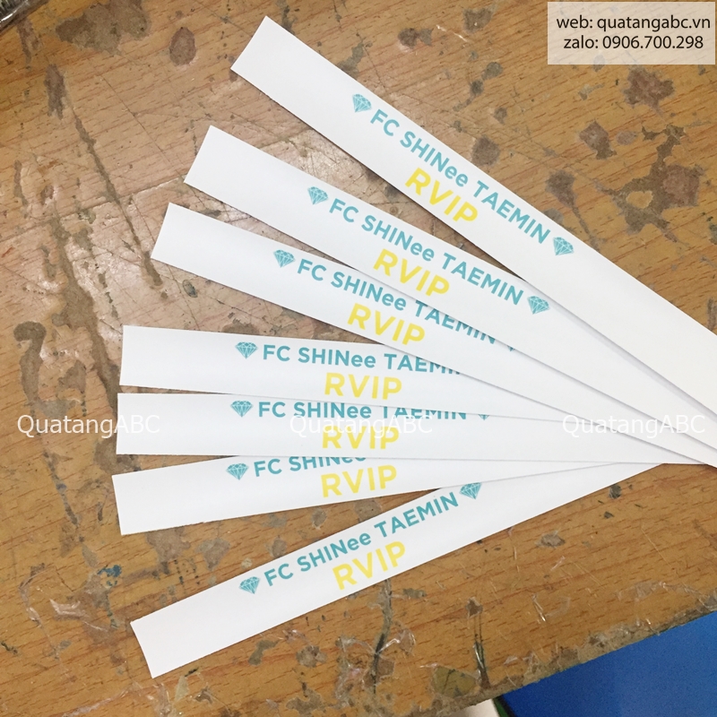 Vòng tay giấy của FC SHINEE TAEMIN RVIP được in tại INLOGO